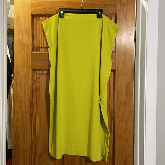 Express Lime Green High Waisted Body Contour Midi Skirt - Picture 5 of 7